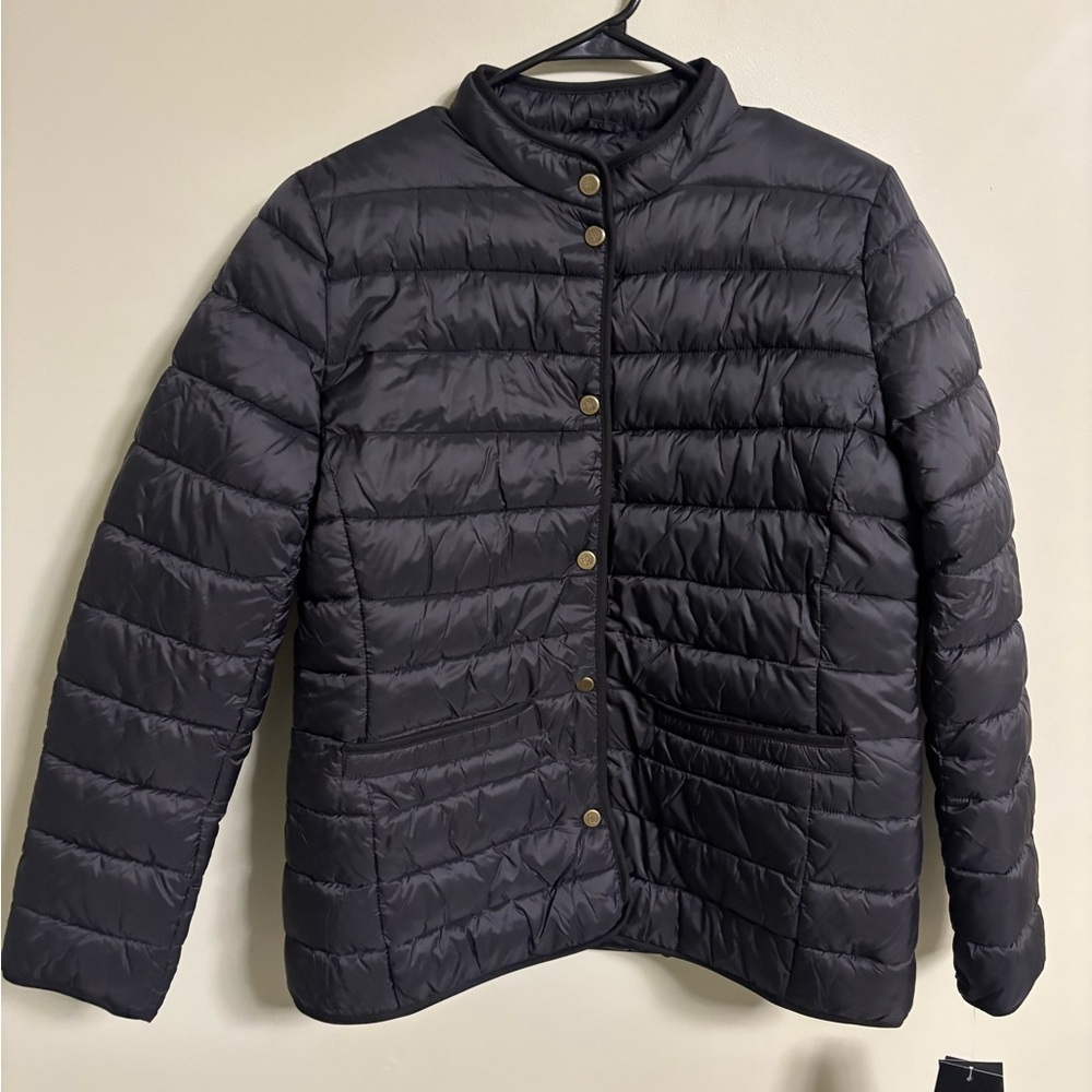 Ralph Lauren LRL Size Large Packable Puffer Jacket Black Snap Up New Lightweight
